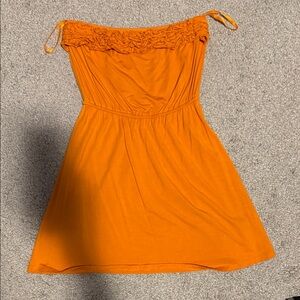 Arden B Orange Strapless Dress